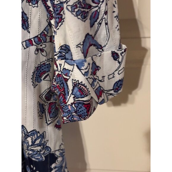 Allison Daley‎ Floral Print Button-Up Shirt XL 100% Cotton Multicolored Design - Picture 4 of 7